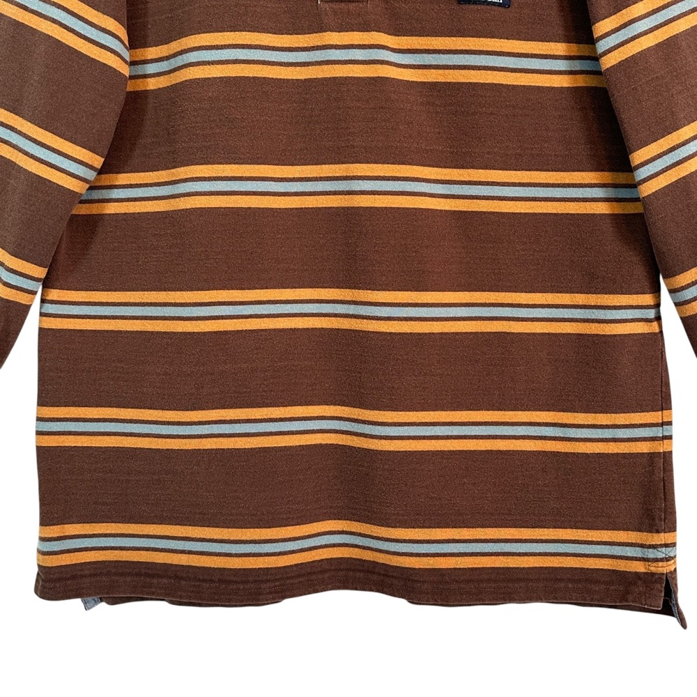 LL Bean Rugby Shirt Traditional Fit Striped Cotton Brown XL-TALL Gorpcore Prep - Picture 5 of 13